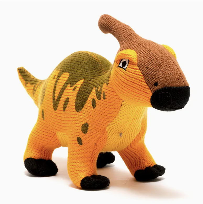 Knitted Parasaurolophus Rattle
