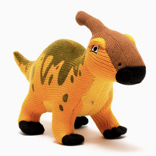 Knitted Parasaurolophus Rattle