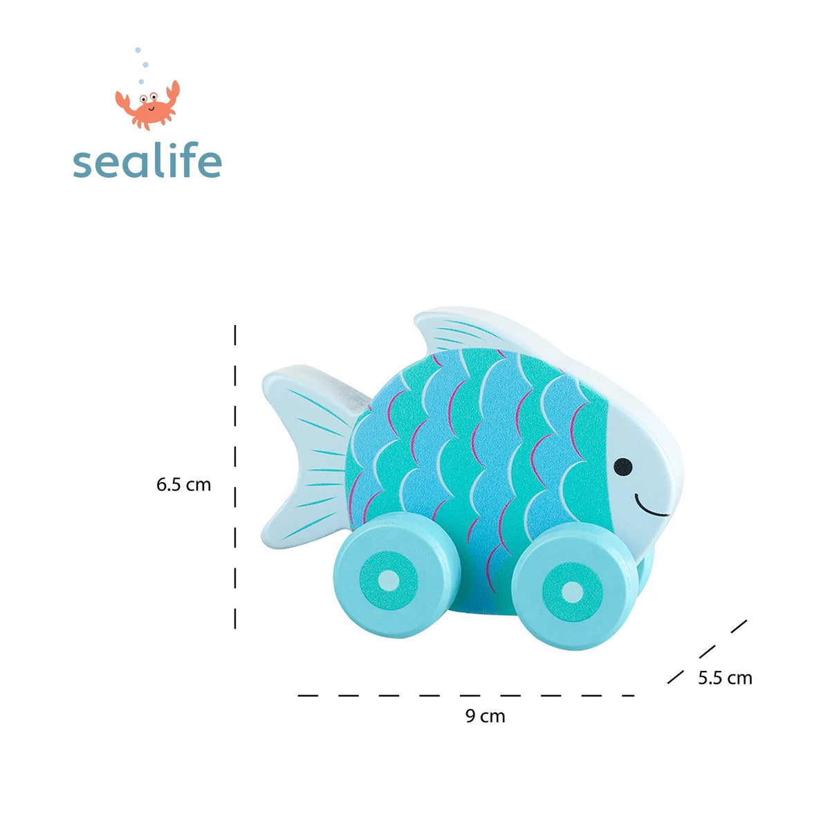 Fish Wooden First Push Toy